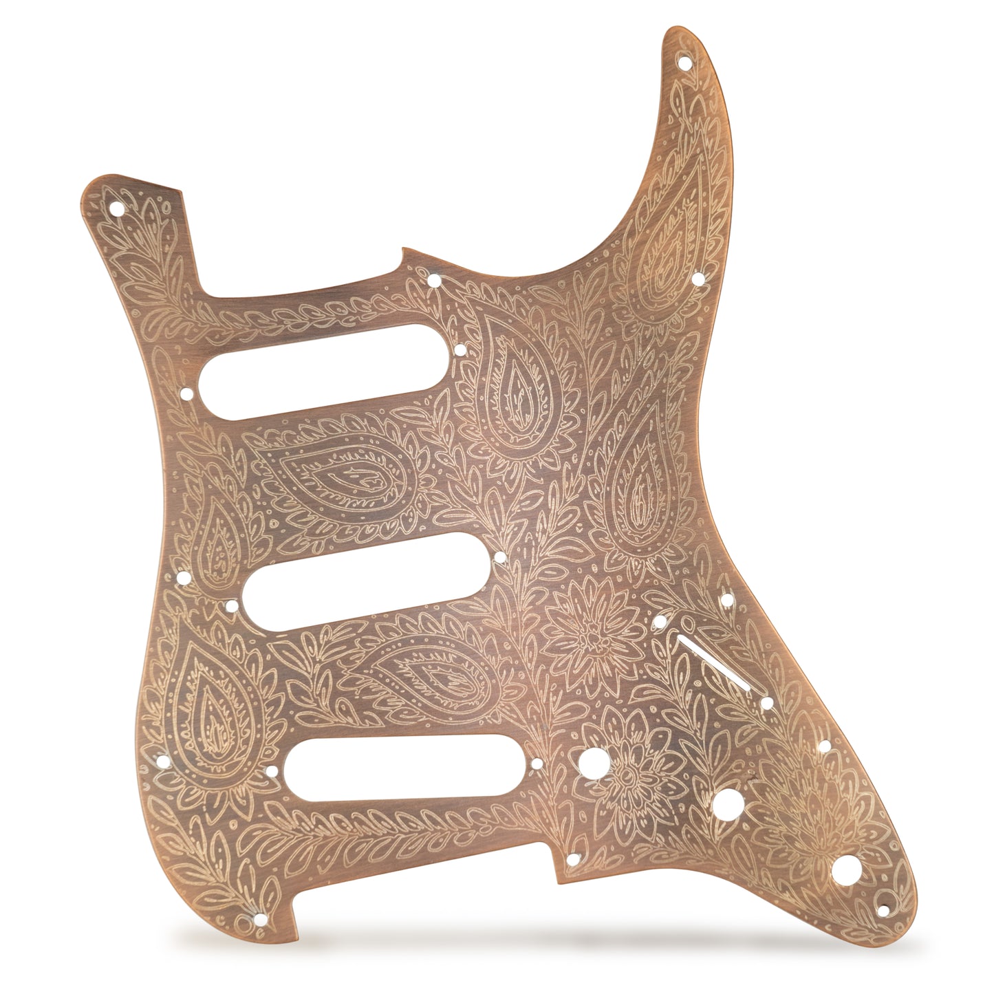 Bronze Anodized Laser Engraved Aluminum Fender Strat Pickguard